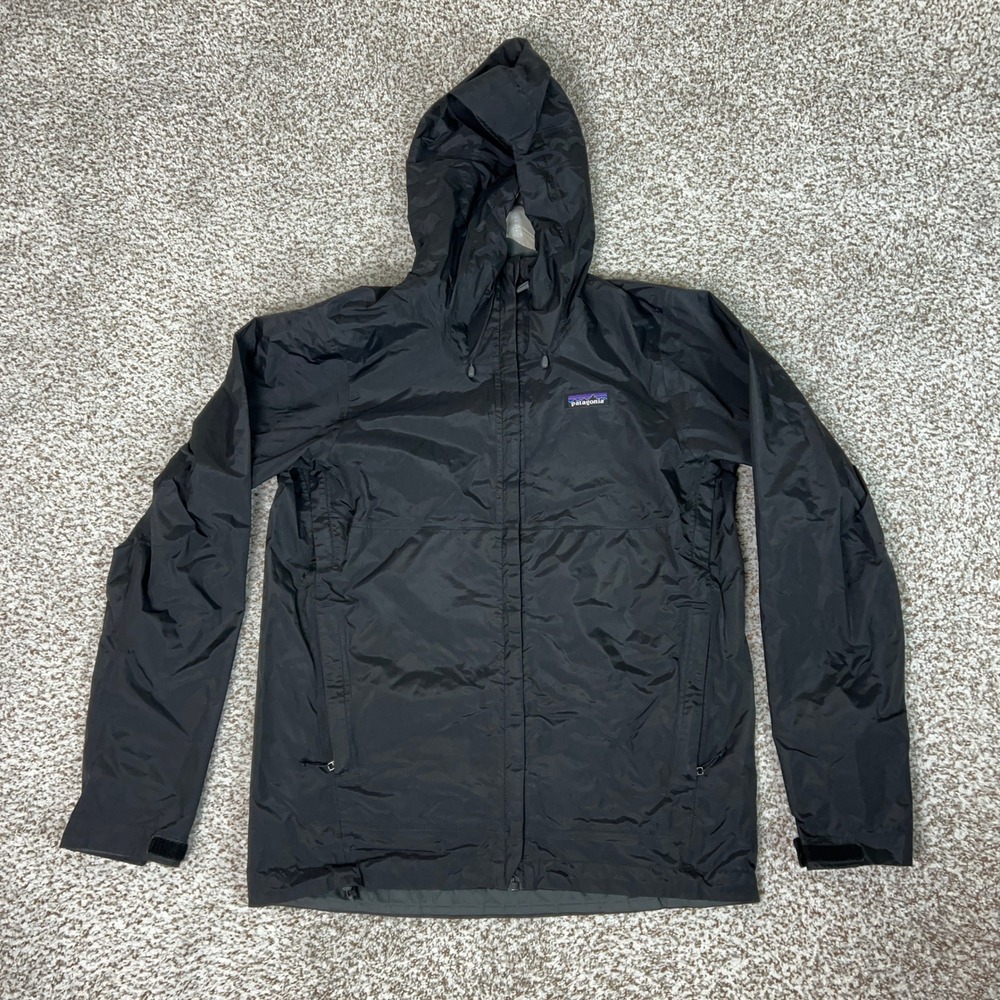 Patagonia Jacket Men Small Black Rain 3L Waterproof Torrentshell H2No Ripstop